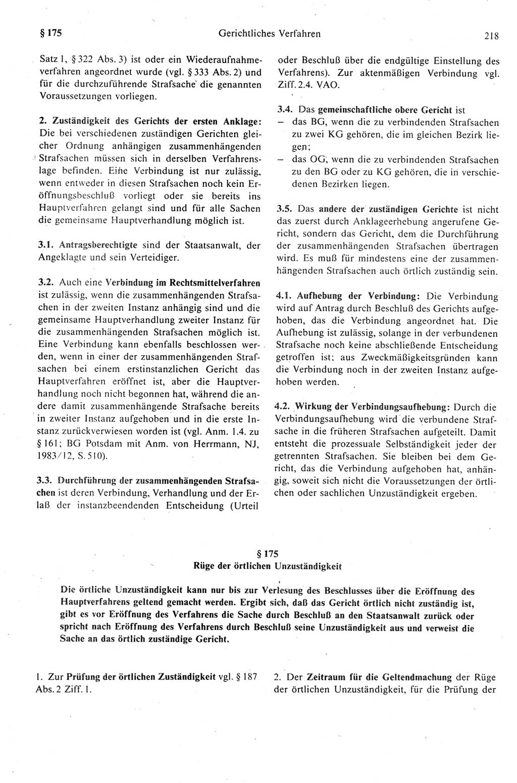 Strafprozeßrecht der DDR (Deutsche Demokratische Republik), Kommentar zur Strafprozeßordnung (StPO) 1989, Seite 218 (Strafprozeßr. DDR Komm. StPO 1989, S. 218)