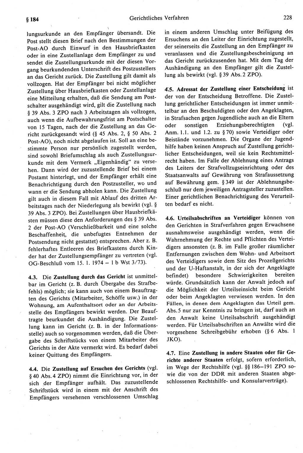 Strafprozeßrecht der DDR (Deutsche Demokratische Republik), Kommentar zur Strafprozeßordnung (StPO) 1989, Seite 228 (Strafprozeßr. DDR Komm. StPO 1989, S. 228)