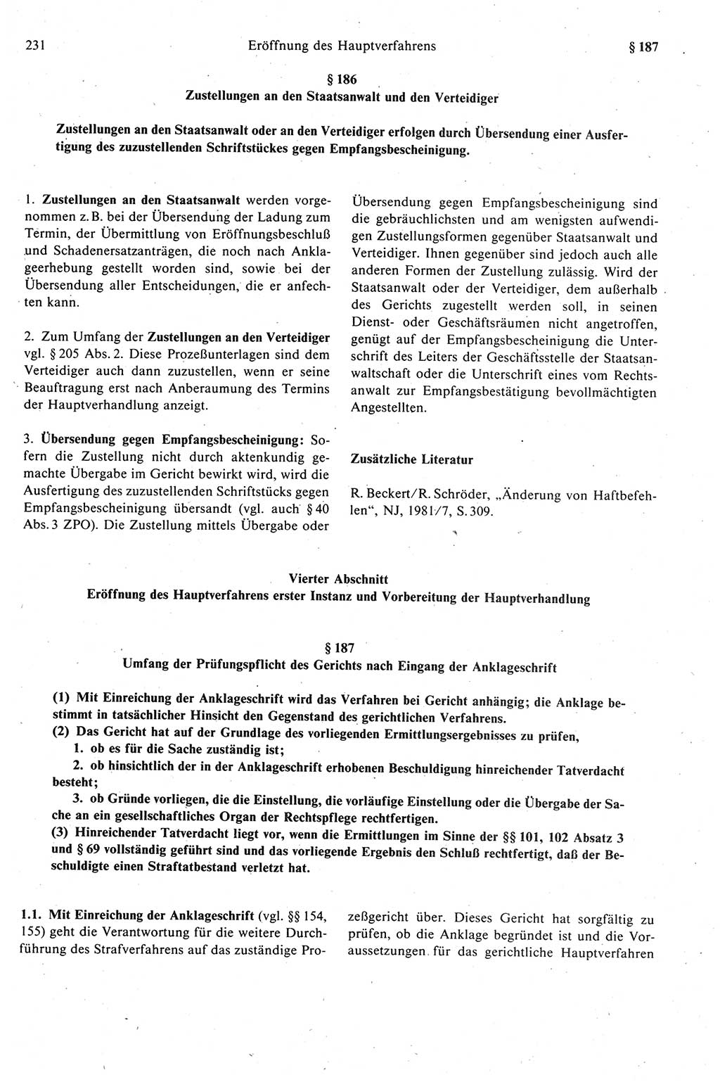 Strafprozeßrecht der DDR (Deutsche Demokratische Republik), Kommentar zur Strafprozeßordnung (StPO) 1989, Seite 231 (Strafprozeßr. DDR Komm. StPO 1989, S. 231)