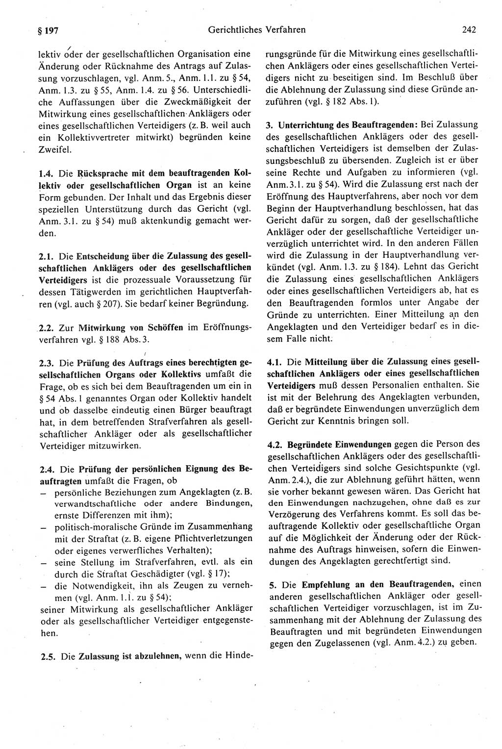 Strafprozeßrecht der DDR (Deutsche Demokratische Republik), Kommentar zur Strafprozeßordnung (StPO) 1989, Seite 242 (Strafprozeßr. DDR Komm. StPO 1989, S. 242)