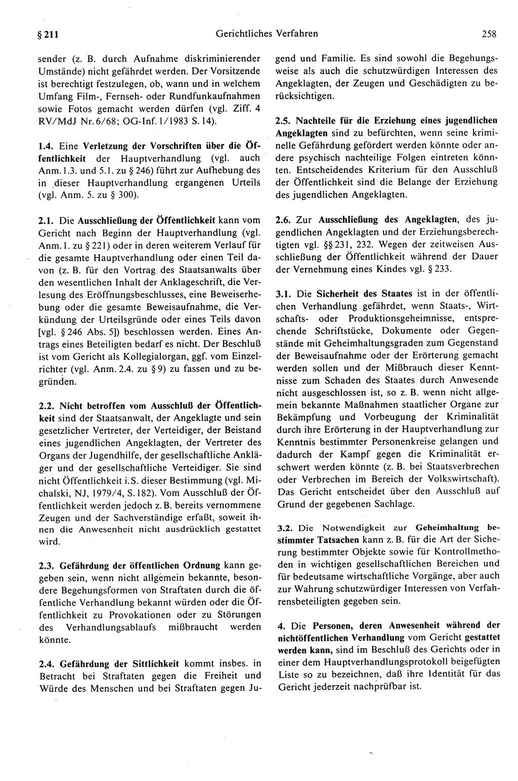 Strafprozeßrecht der DDR (Deutsche Demokratische Republik), Kommentar zur Strafprozeßordnung (StPO) 1989, Seite 258 (Strafprozeßr. DDR Komm. StPO 1989, S. 258)