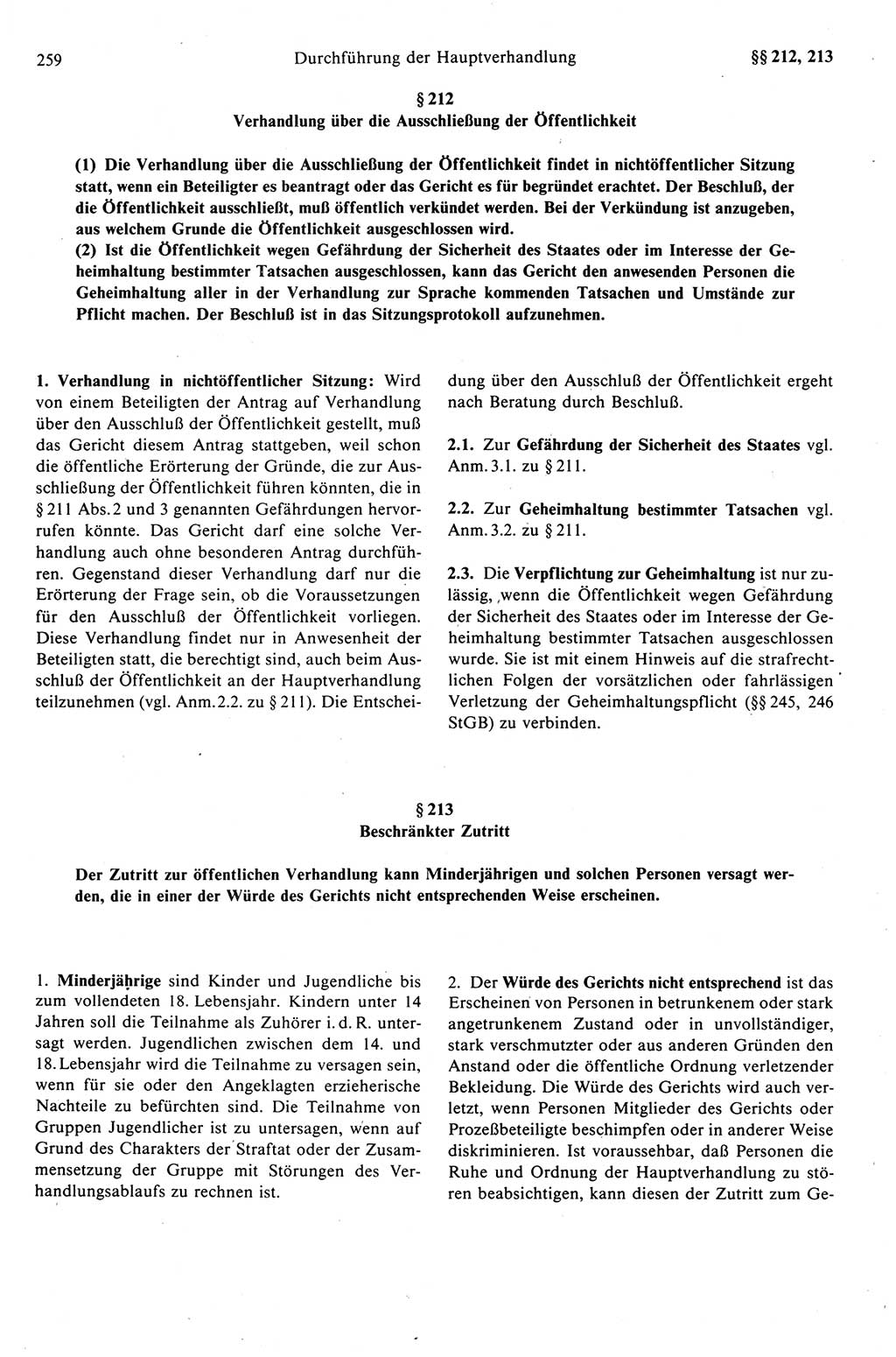 Strafprozeßrecht der DDR (Deutsche Demokratische Republik), Kommentar zur Strafprozeßordnung (StPO) 1989, Seite 259 (Strafprozeßr. DDR Komm. StPO 1989, S. 259)