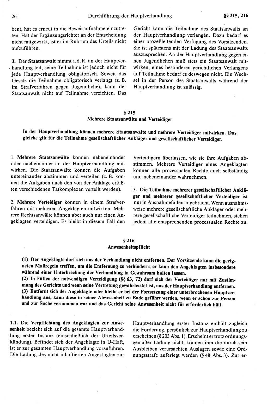 Strafprozeßrecht der DDR (Deutsche Demokratische Republik), Kommentar zur Strafprozeßordnung (StPO) 1989, Seite 261 (Strafprozeßr. DDR Komm. StPO 1989, S. 261)