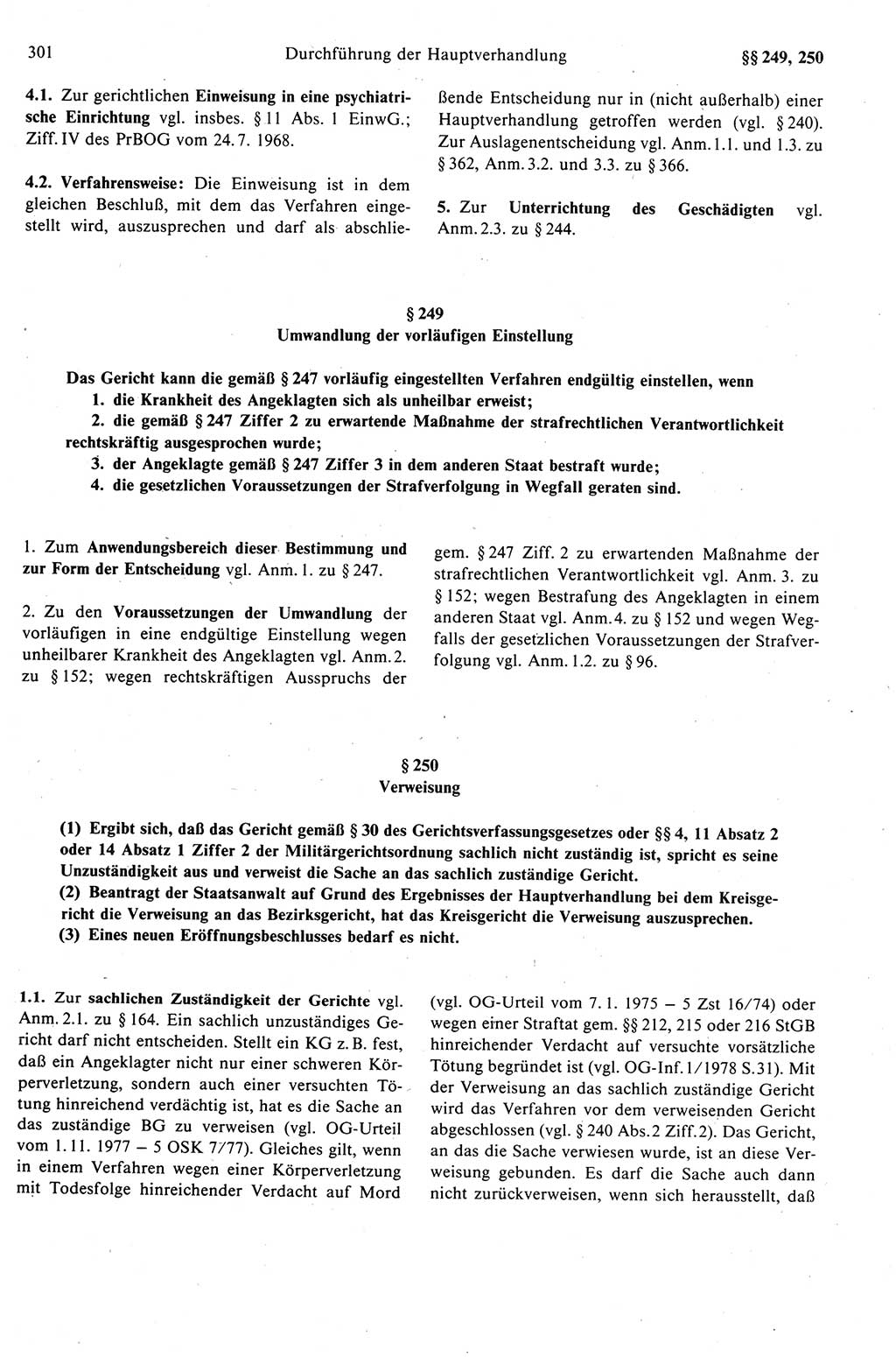 Strafprozeßrecht der DDR (Deutsche Demokratische Republik), Kommentar zur Strafprozeßordnung (StPO) 1989, Seite 301 (Strafprozeßr. DDR Komm. StPO 1989, S. 301)