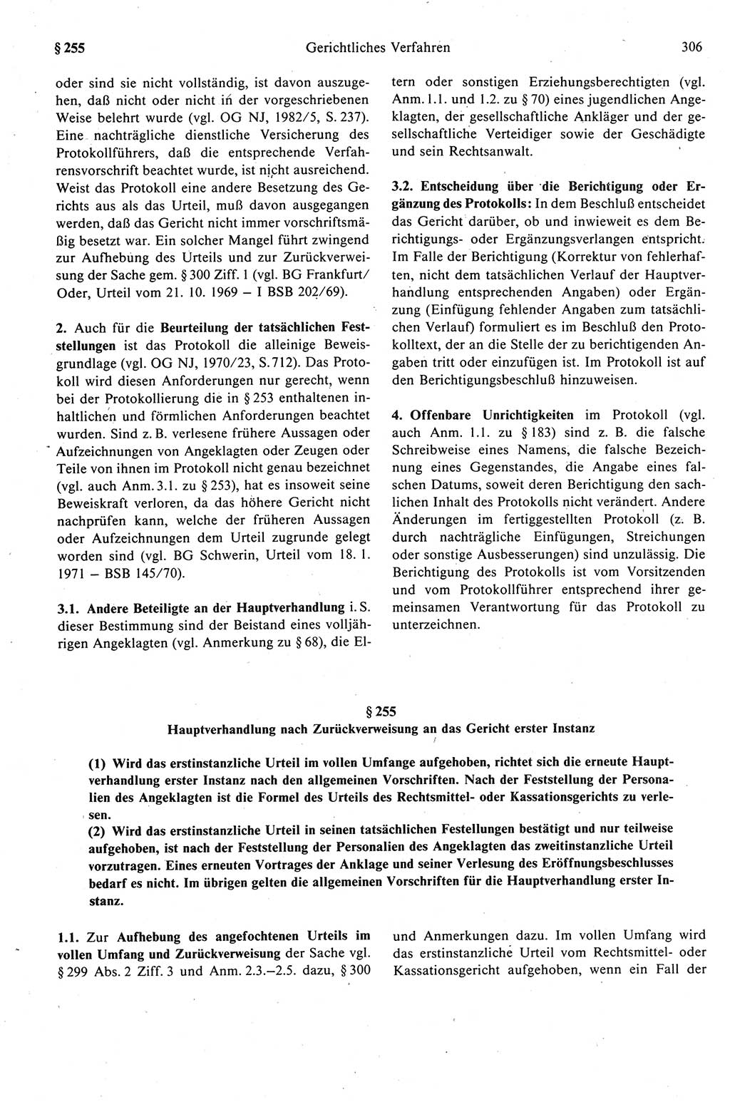 Strafprozeßrecht der DDR (Deutsche Demokratische Republik), Kommentar zur Strafprozeßordnung (StPO) 1989, Seite 306 (Strafprozeßr. DDR Komm. StPO 1989, S. 306)