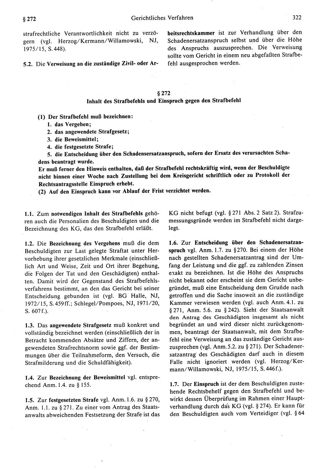 Strafprozeßrecht der DDR (Deutsche Demokratische Republik), Kommentar zur Strafprozeßordnung (StPO) 1989, Seite 322 (Strafprozeßr. DDR Komm. StPO 1989, S. 322)