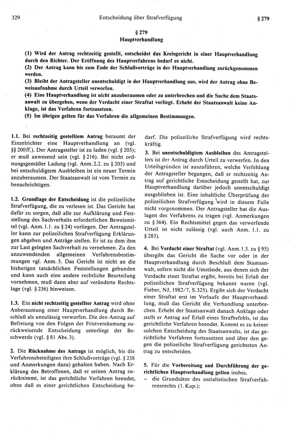 Strafprozeßrecht der DDR (Deutsche Demokratische Republik), Kommentar zur Strafprozeßordnung (StPO) 1989, Seite 329 (Strafprozeßr. DDR Komm. StPO 1989, S. 329)