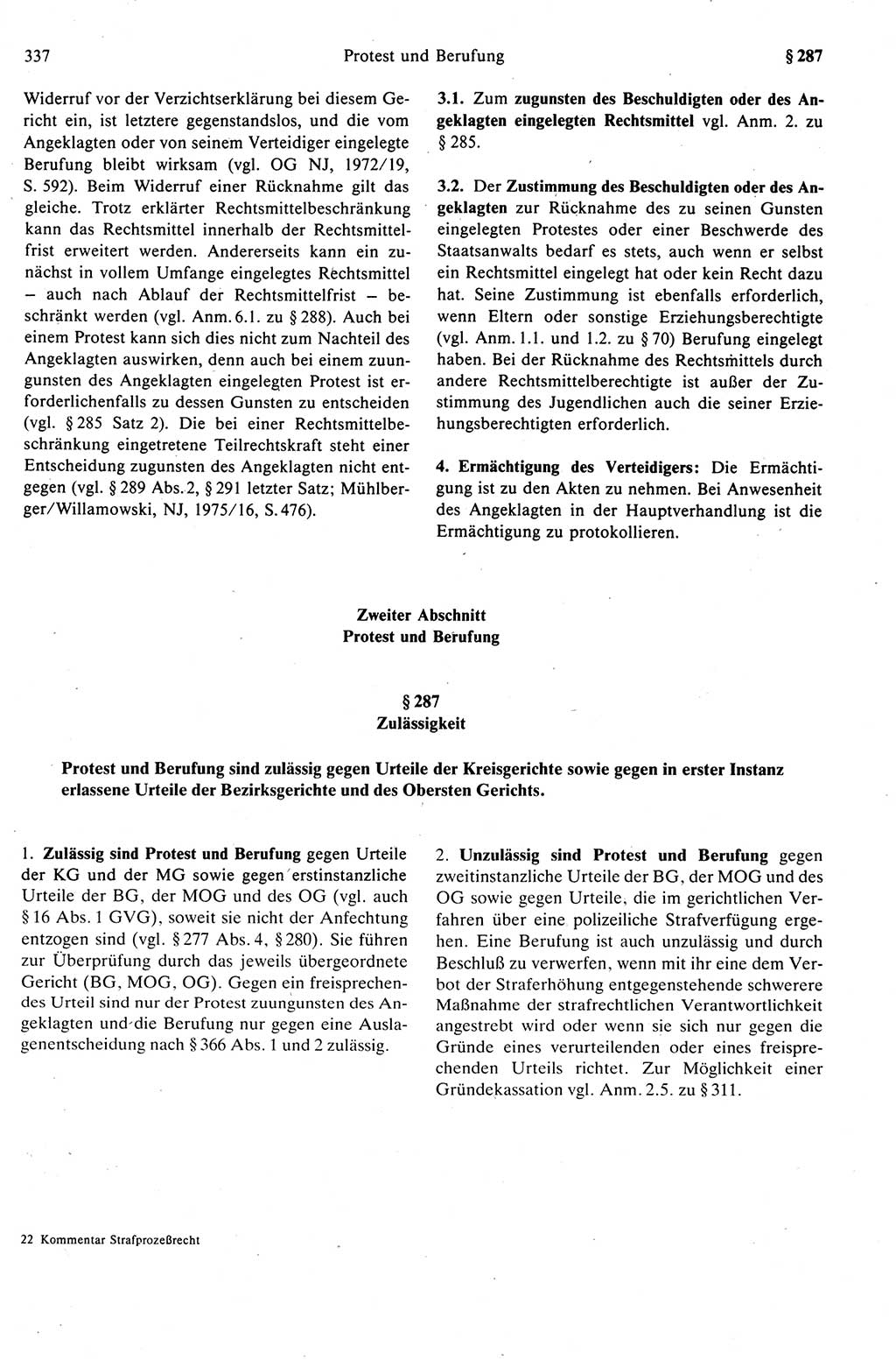 Strafprozeßrecht der DDR (Deutsche Demokratische Republik), Kommentar zur Strafprozeßordnung (StPO) 1989, Seite 337 (Strafprozeßr. DDR Komm. StPO 1989, S. 337)