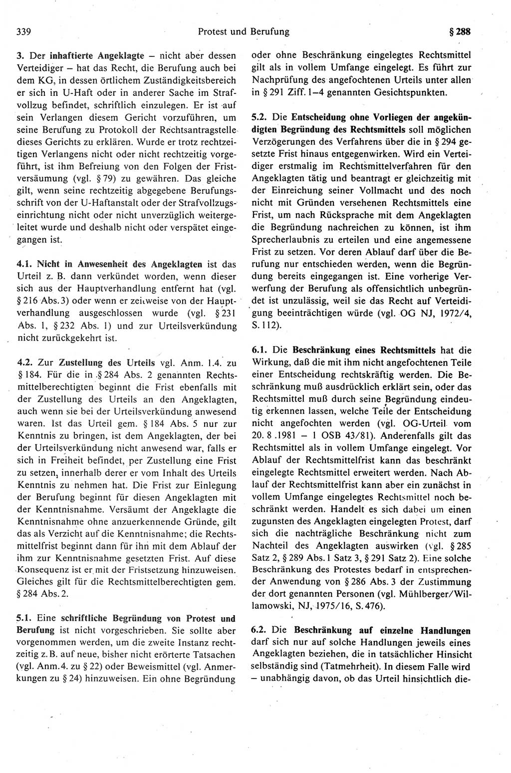 Strafprozeßrecht der DDR (Deutsche Demokratische Republik), Kommentar zur Strafprozeßordnung (StPO) 1989, Seite 339 (Strafprozeßr. DDR Komm. StPO 1989, S. 339)