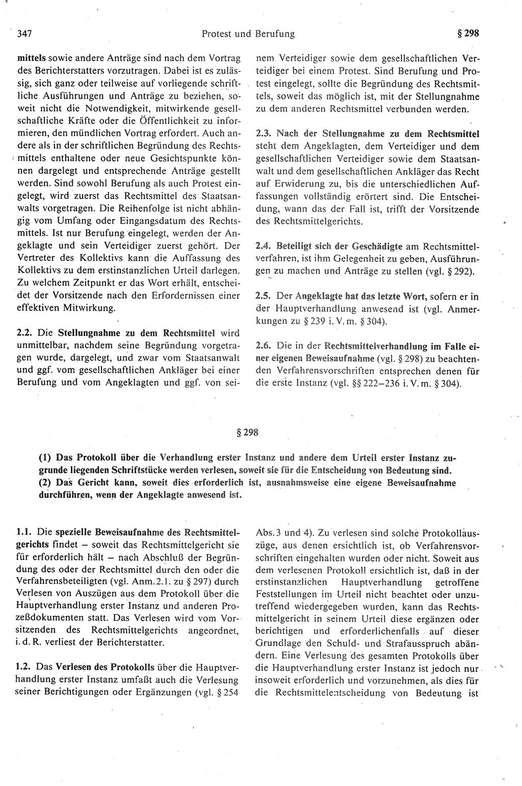 Strafprozeßrecht der DDR (Deutsche Demokratische Republik), Kommentar zur Strafprozeßordnung (StPO) 1989, Seite 347 (Strafprozeßr. DDR Komm. StPO 1989, S. 347)