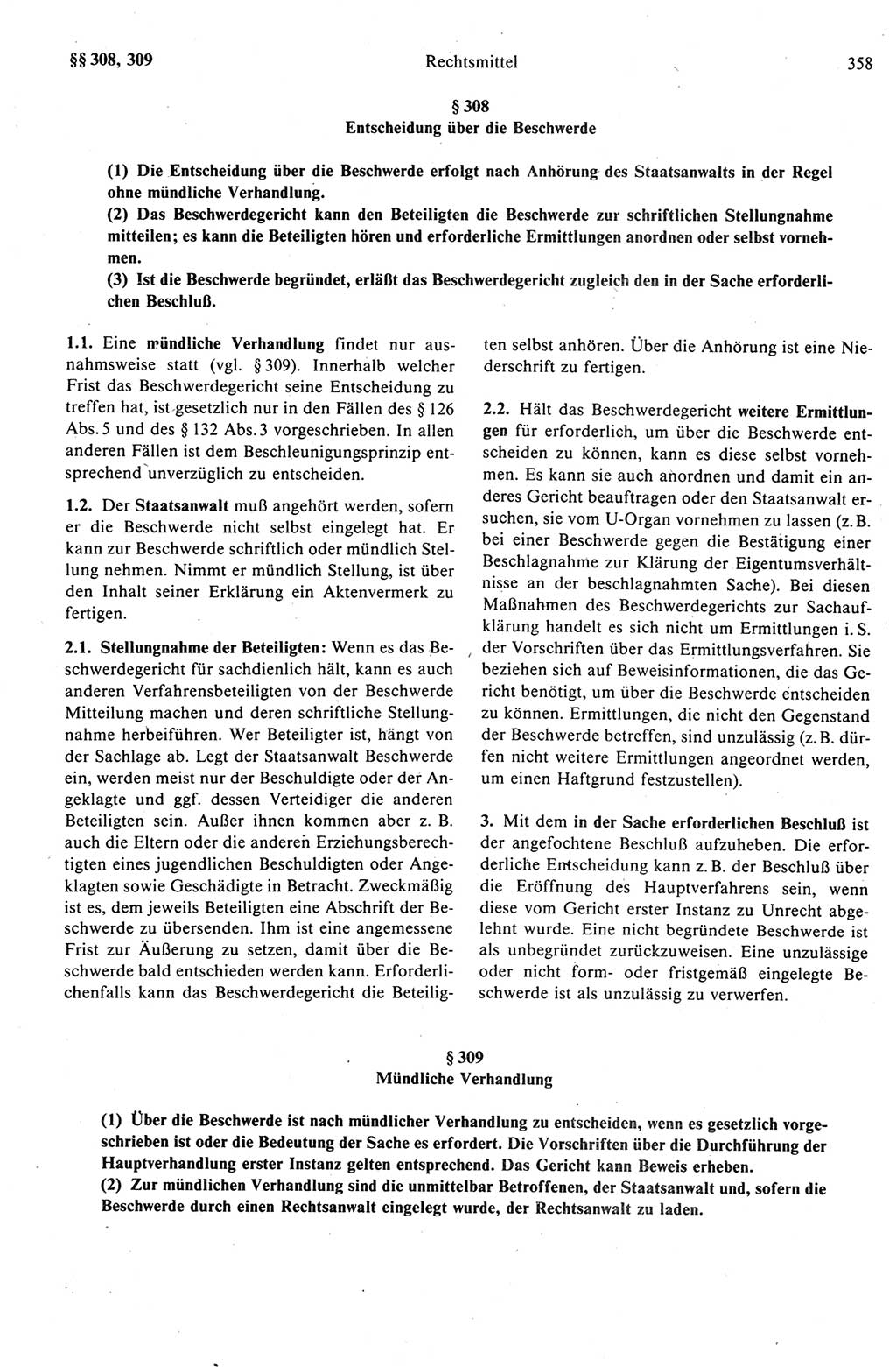 Strafprozeßrecht der DDR (Deutsche Demokratische Republik), Kommentar zur Strafprozeßordnung (StPO) 1989, Seite 358 (Strafprozeßr. DDR Komm. StPO 1989, S. 358)
