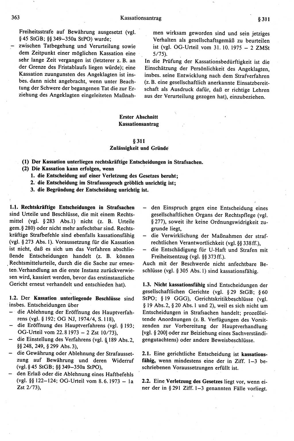 Strafprozeßrecht der DDR (Deutsche Demokratische Republik), Kommentar zur Strafprozeßordnung (StPO) 1989, Seite 363 (Strafprozeßr. DDR Komm. StPO 1989, S. 363)