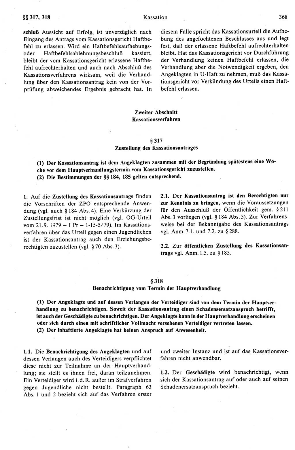 Strafprozeßrecht der DDR (Deutsche Demokratische Republik), Kommentar zur Strafprozeßordnung (StPO) 1989, Seite 368 (Strafprozeßr. DDR Komm. StPO 1989, S. 368)