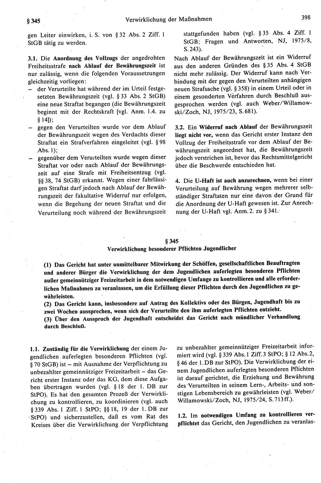 Strafprozeßrecht der DDR (Deutsche Demokratische Republik), Kommentar zur Strafprozeßordnung (StPO) 1989, Seite 398 (Strafprozeßr. DDR Komm. StPO 1989, S. 398)