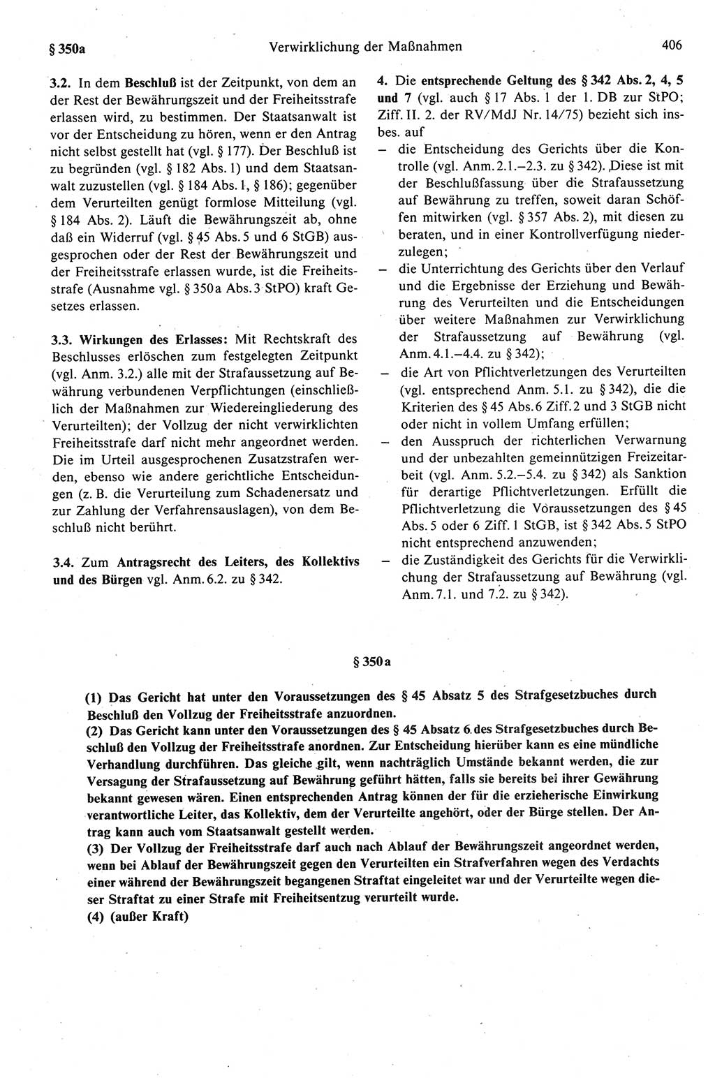 Strafprozeßrecht der DDR (Deutsche Demokratische Republik), Kommentar zur Strafprozeßordnung (StPO) 1989, Seite 406 (Strafprozeßr. DDR Komm. StPO 1989, S. 406)