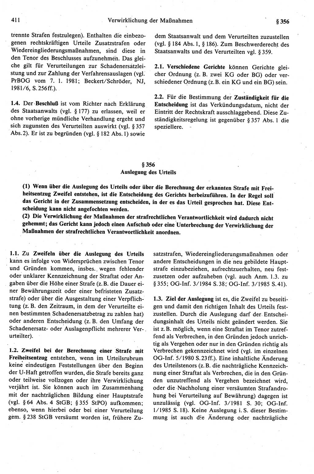 Strafprozeßrecht der DDR (Deutsche Demokratische Republik), Kommentar zur Strafprozeßordnung (StPO) 1989, Seite 411 (Strafprozeßr. DDR Komm. StPO 1989, S. 411)
