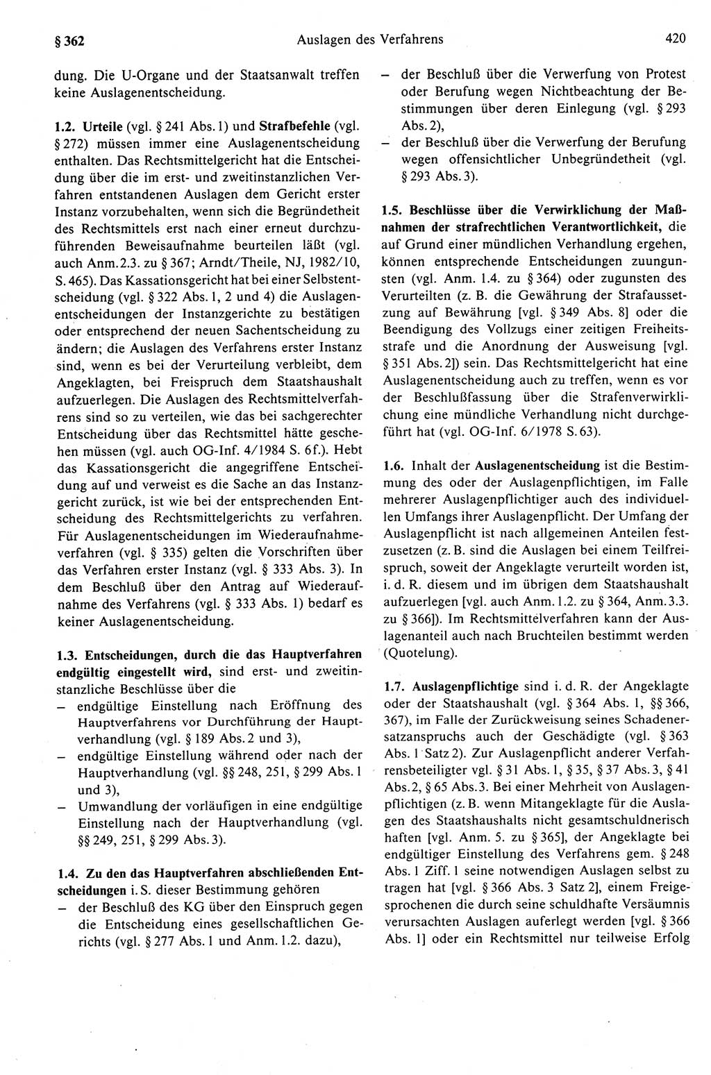 Strafprozeßrecht der DDR (Deutsche Demokratische Republik), Kommentar zur Strafprozeßordnung (StPO) 1989, Seite 420 (Strafprozeßr. DDR Komm. StPO 1989, S. 420)