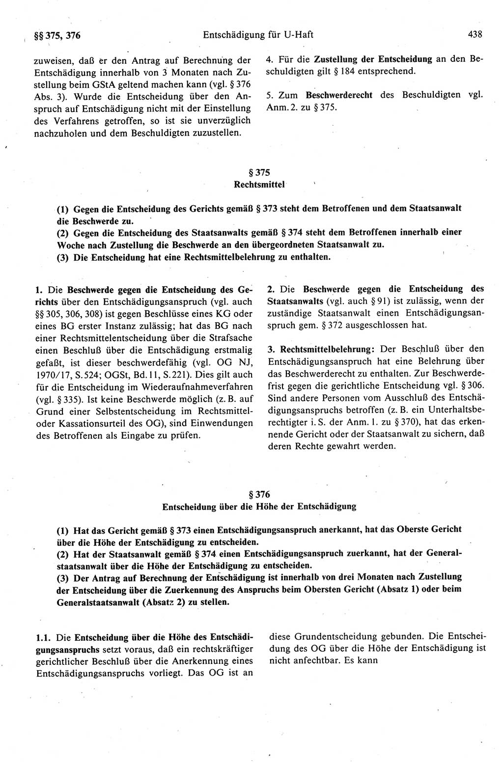 Strafprozeßrecht der DDR (Deutsche Demokratische Republik), Kommentar zur Strafprozeßordnung (StPO) 1989, Seite 438 (Strafprozeßr. DDR Komm. StPO 1989, S. 438)