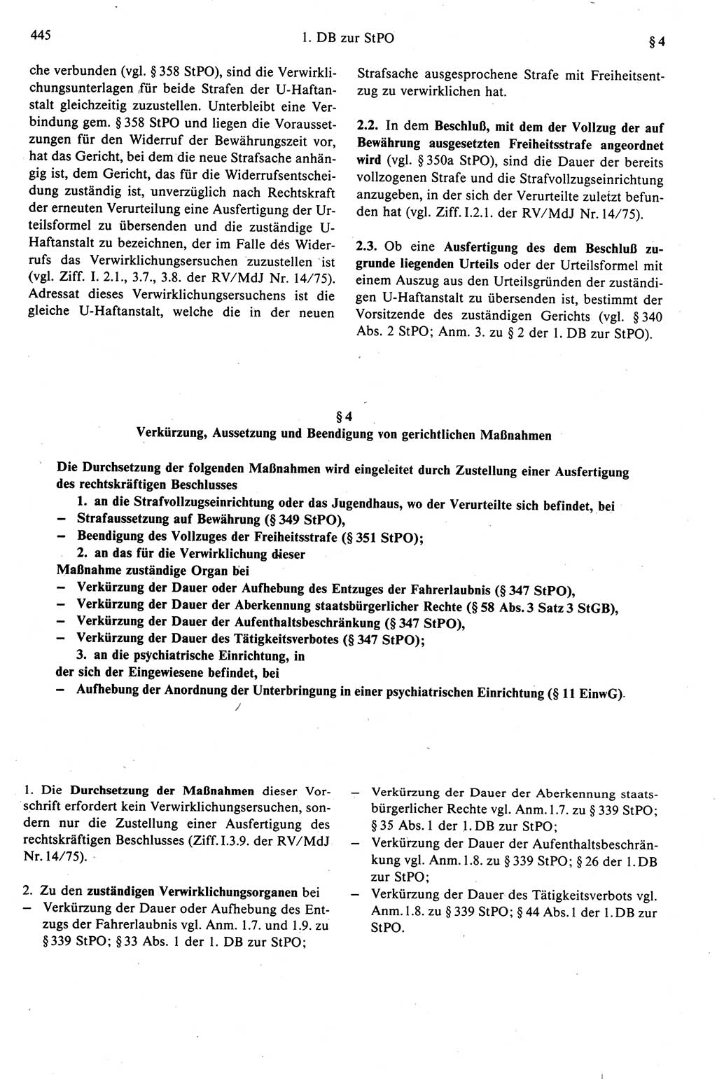 Strafprozeßrecht der DDR (Deutsche Demokratische Republik), Kommentar zur Strafprozeßordnung (StPO) 1989, Seite 445 (Strafprozeßr. DDR Komm. StPO 1989, S. 445)