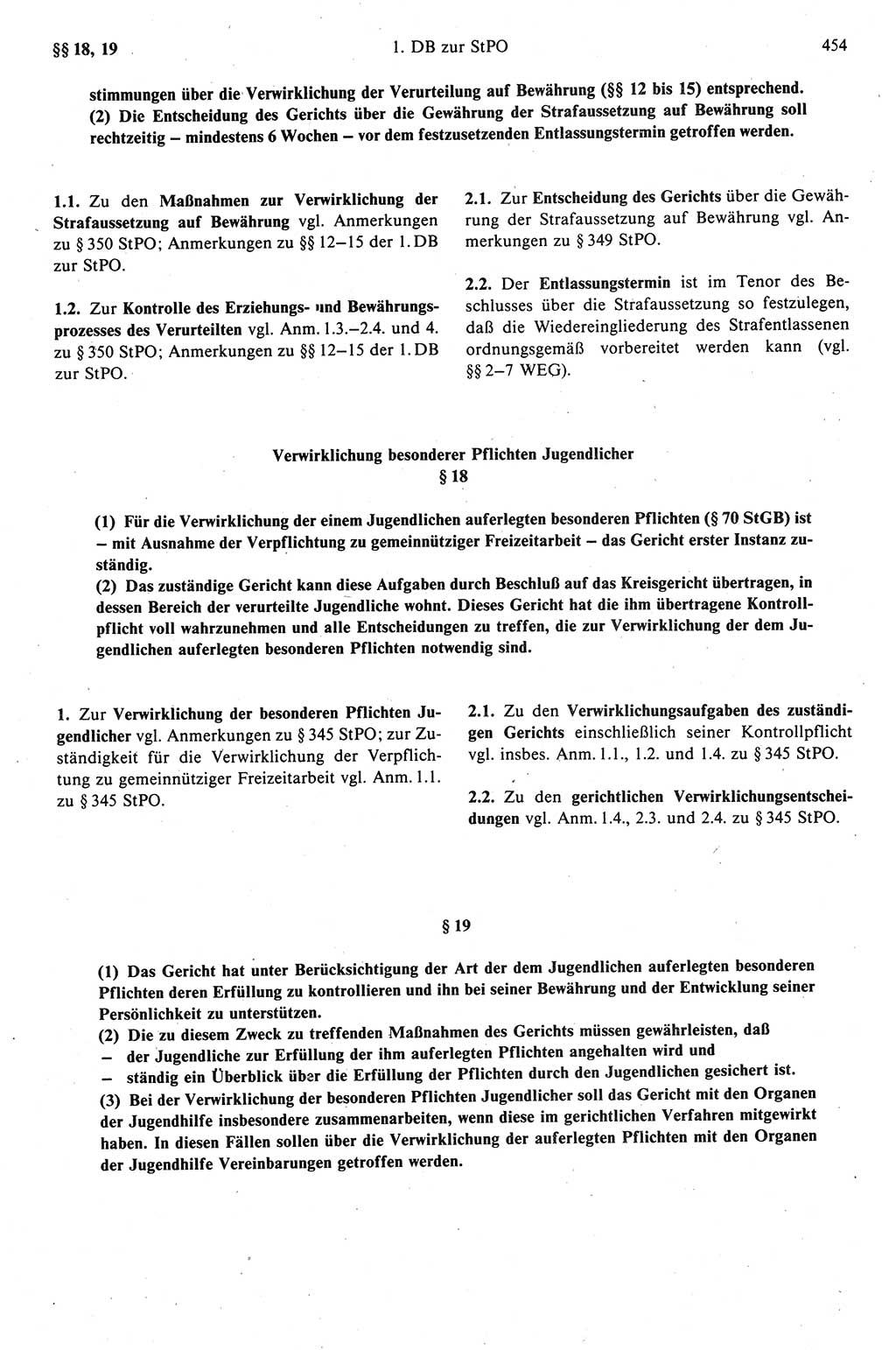 Strafprozeßrecht der DDR (Deutsche Demokratische Republik), Kommentar zur Strafprozeßordnung (StPO) 1989, Seite 454 (Strafprozeßr. DDR Komm. StPO 1989, S. 454)