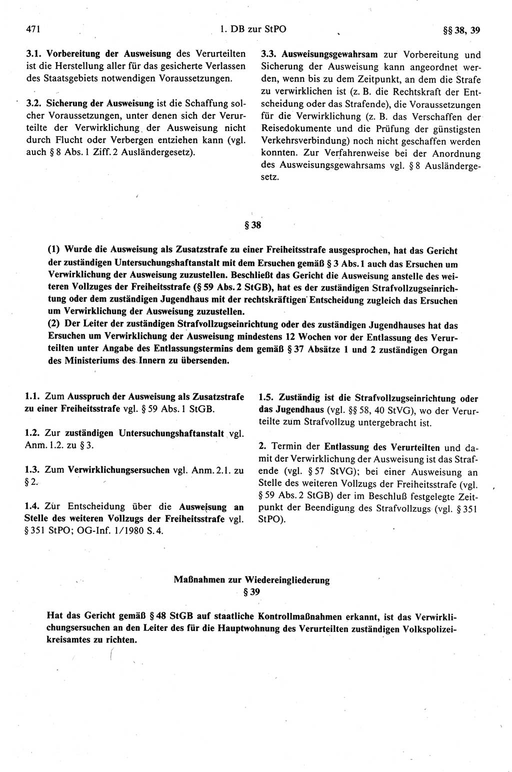 Strafprozeßrecht der DDR (Deutsche Demokratische Republik), Kommentar zur Strafprozeßordnung (StPO) 1989, Seite 471 (Strafprozeßr. DDR Komm. StPO 1989, S. 471)