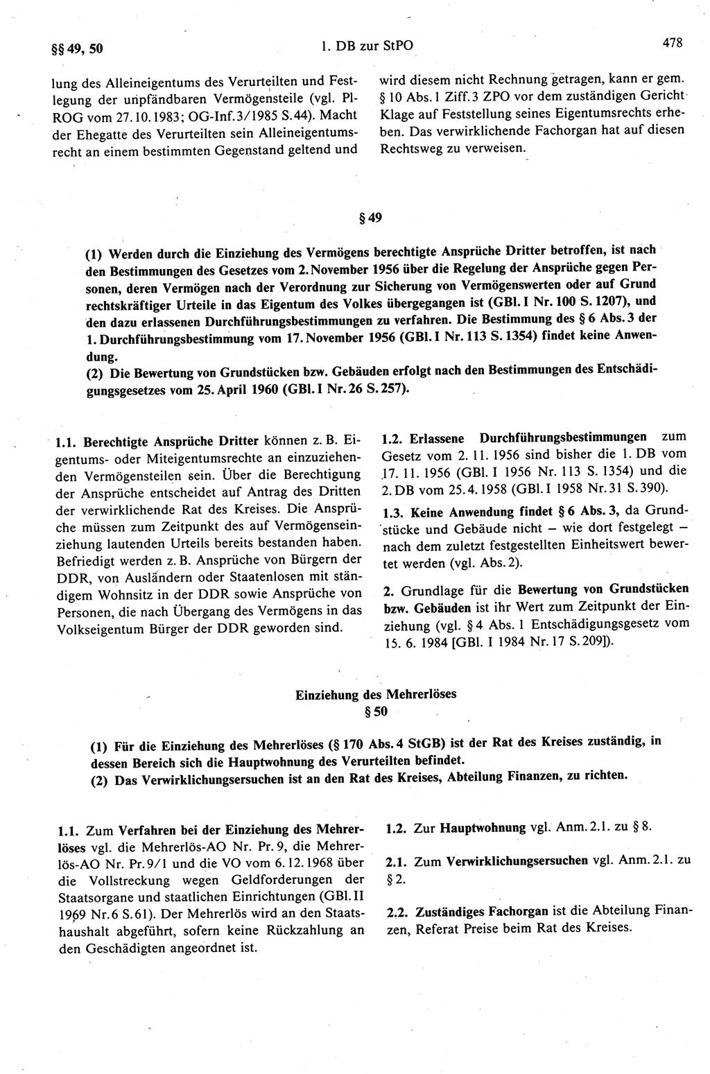 Strafprozeßrecht der DDR (Deutsche Demokratische Republik), Kommentar zur Strafprozeßordnung (StPO) 1989, Seite 478 (Strafprozeßr. DDR Komm. StPO 1989, S. 478)