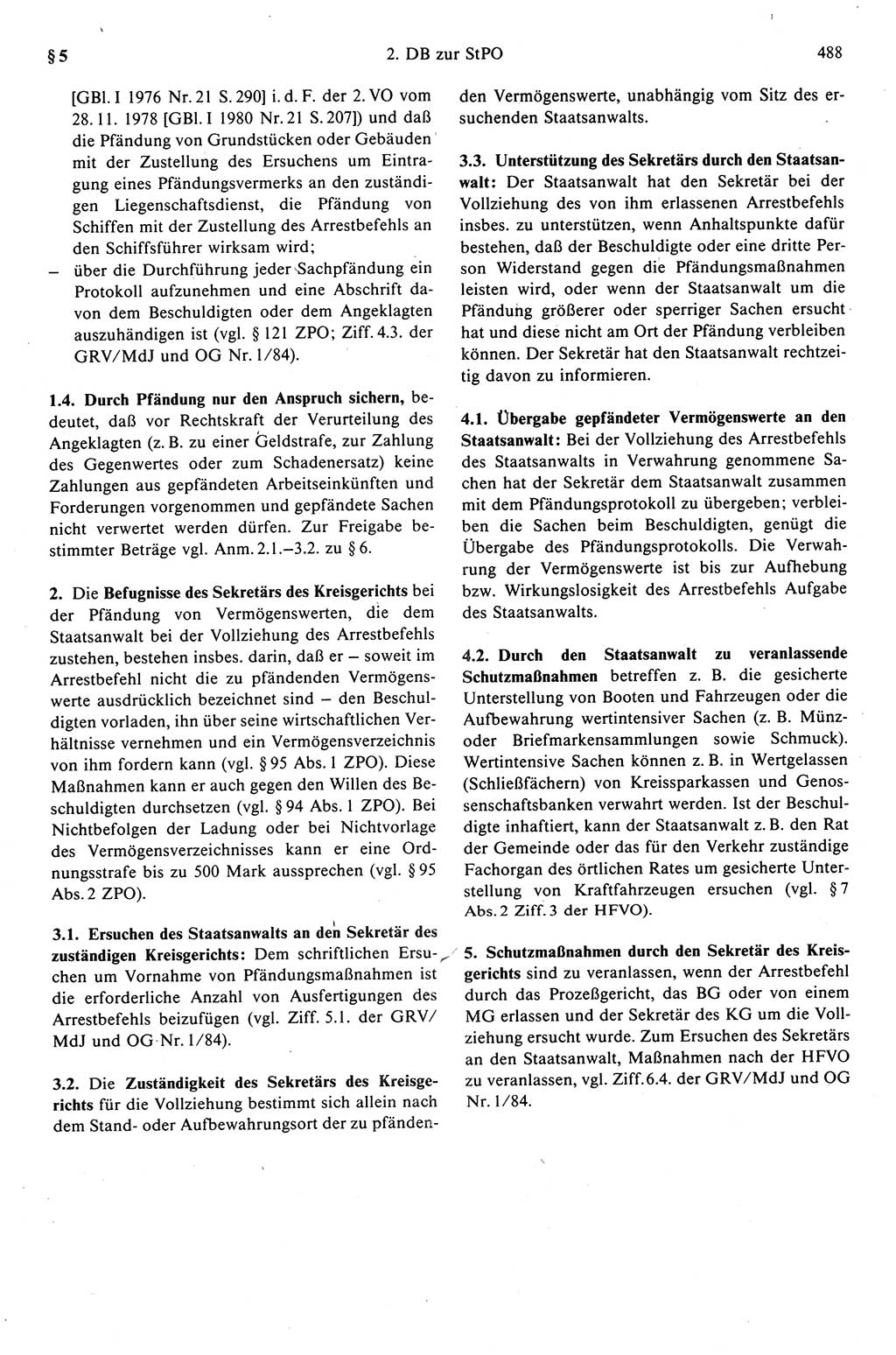 Strafprozeßrecht der DDR (Deutsche Demokratische Republik), Kommentar zur Strafprozeßordnung (StPO) 1989, Seite 488 (Strafprozeßr. DDR Komm. StPO 1989, S. 488)