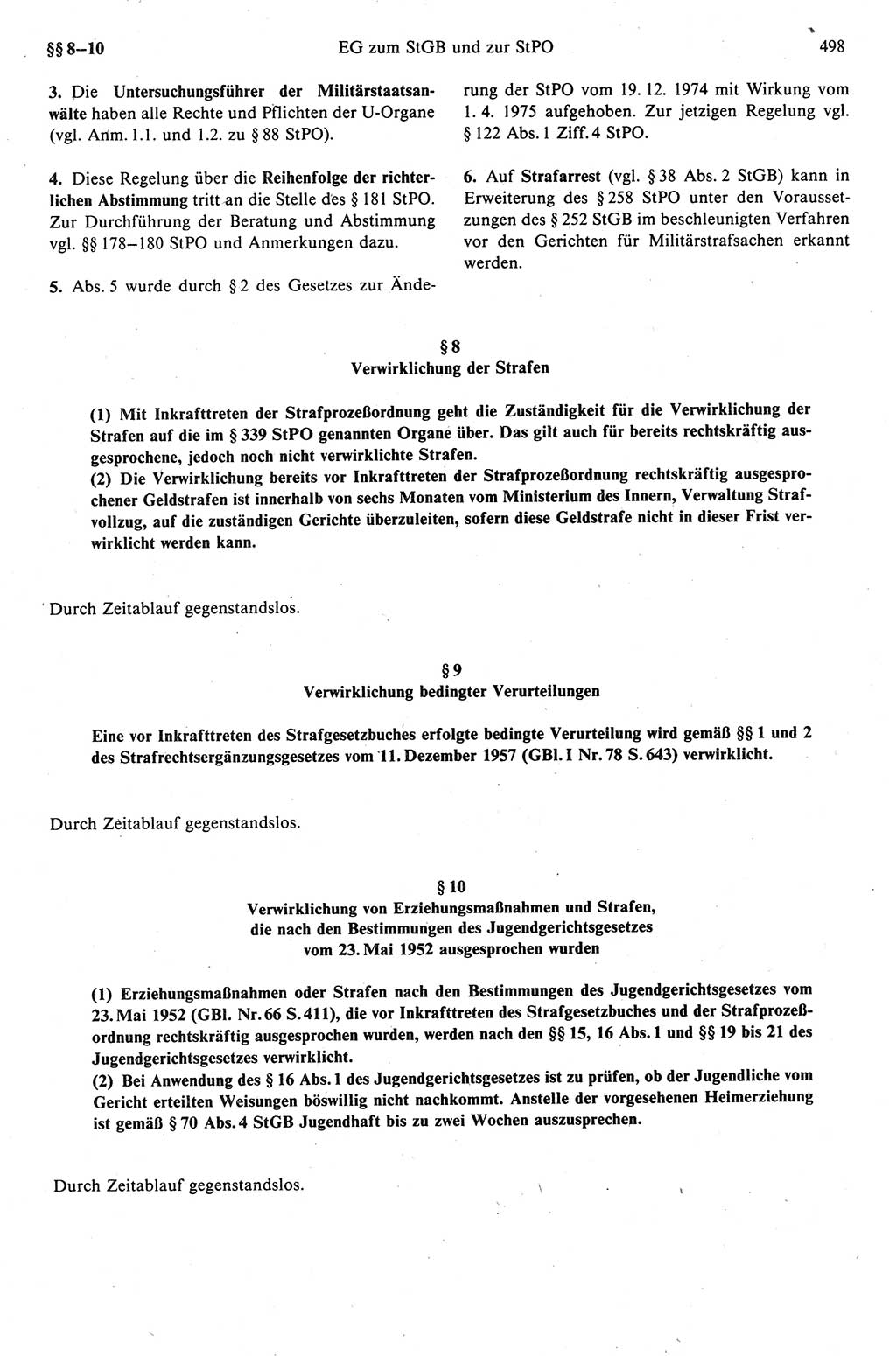 Strafprozeßrecht der DDR (Deutsche Demokratische Republik), Kommentar zur Strafprozeßordnung (StPO) 1989, Seite 498 (Strafprozeßr. DDR Komm. StPO 1989, S. 498)