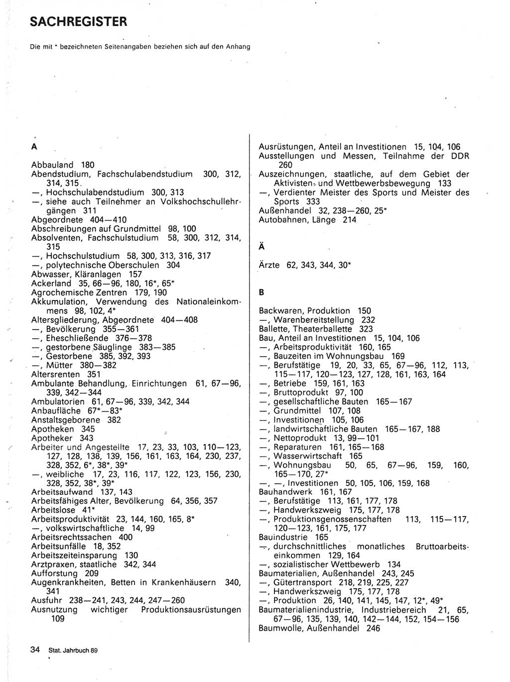 Statistisches Jahrbuch der Deutschen Demokratischen Republik (DDR) 1989, Seite 1 (Stat. Jb. DDR 1989, S. 1)