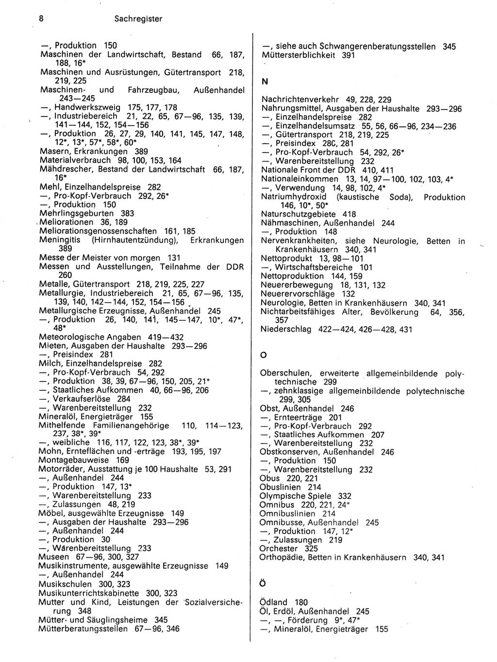 Statistisches Jahrbuch der Deutschen Demokratischen Republik (DDR) 1989, Seite 8 (Stat. Jb. DDR 1989, S. 8)