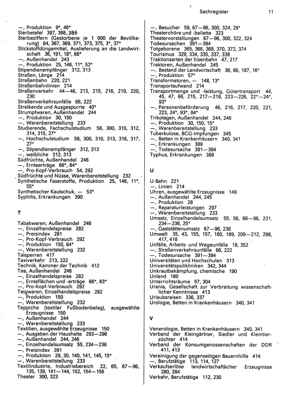 Statistisches Jahrbuch der Deutschen Demokratischen Republik (DDR) 1989, Seite 11 (Stat. Jb. DDR 1989, S. 11)