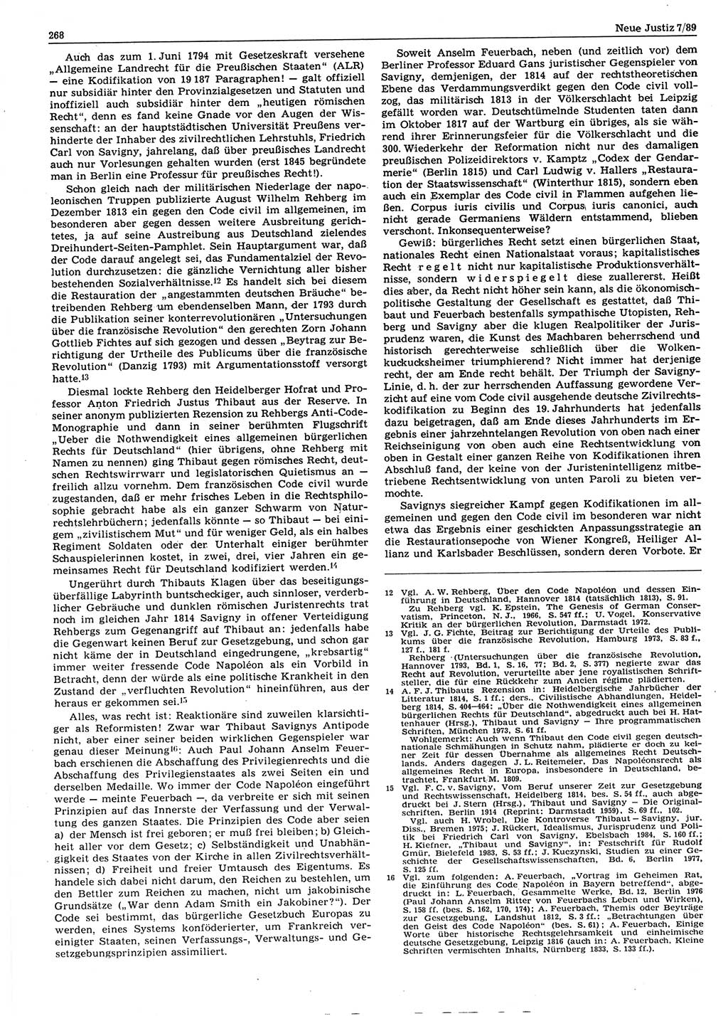 Neue Justiz (NJ), Zeitschrift für sozialistisches Recht und Gesetzlichkeit [Deutsche Demokratische Republik (DDR)], 43. Jahrgang 1989, Seite 268 (NJ DDR 1989, S. 268)