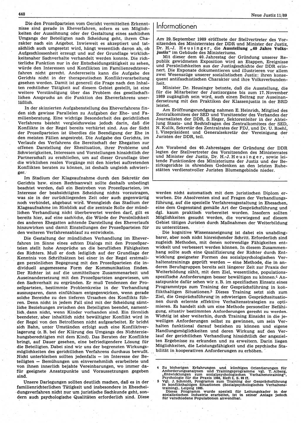 Neue Justiz (NJ), Zeitschrift für sozialistisches Recht und Gesetzlichkeit [Deutsche Demokratische Republik (DDR)], 43. Jahrgang 1989, Seite 448 (NJ DDR 1989, S. 448)