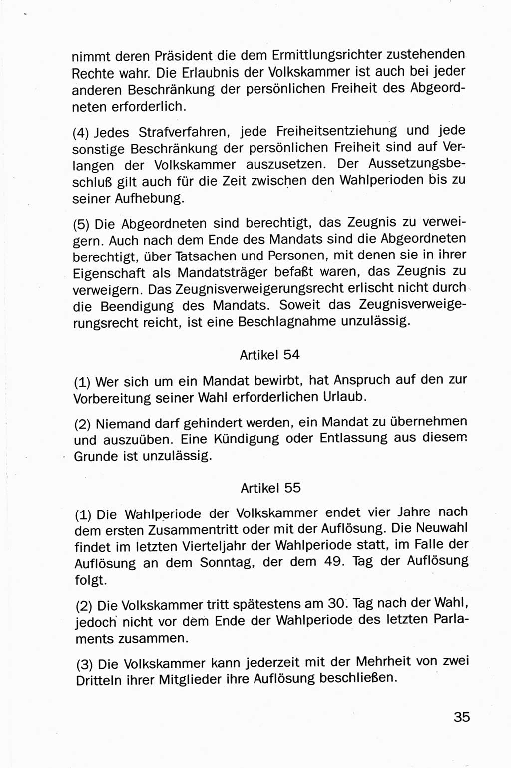 Entwurf Verfassung der Deutschen Demokratischen Republik (DDR), Arbeitsgruppe "Neue Verfassung der DDR" des Runden Tisches, Berlin 1990, Seite 36 (Entw. Verf. DDR 1990, S. 36)