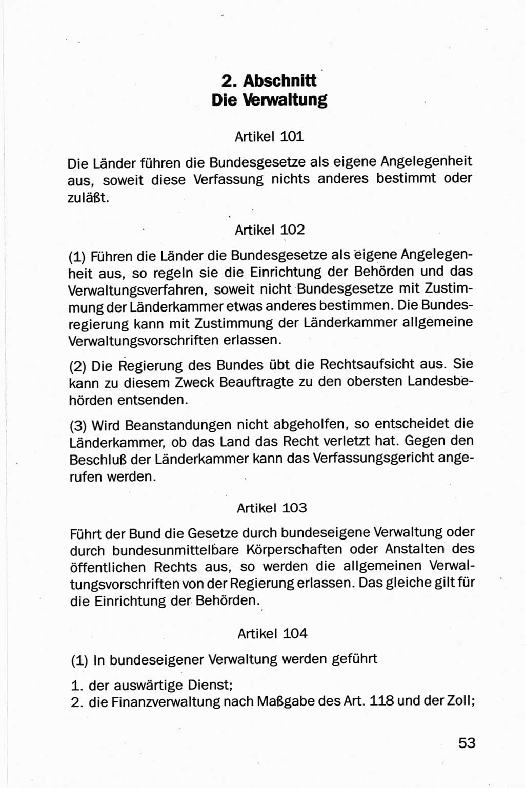 Entwurf Verfassung der Deutschen Demokratischen Republik (DDR), Arbeitsgruppe "Neue Verfassung der DDR" des Runden Tisches, Berlin 1990, Seite 53 (Entw. Verf. DDR 1990, S. 53)