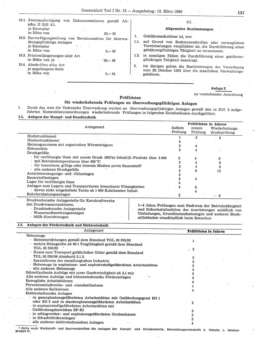 Gesetzblatt (GBl.) der Deutschen Demokratischen Republik (DDR) Teil Ⅰ 1990, Seite 121 (GBl. DDR Ⅰ 1990, S. 121)