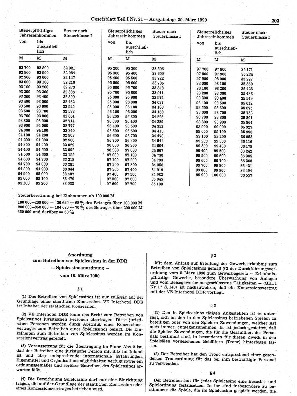 Gesetzblatt (GBl.) der Deutschen Demokratischen Republik (DDR) Teil Ⅰ 1990, Seite 203 (GBl. DDR Ⅰ 1990, S. 203)