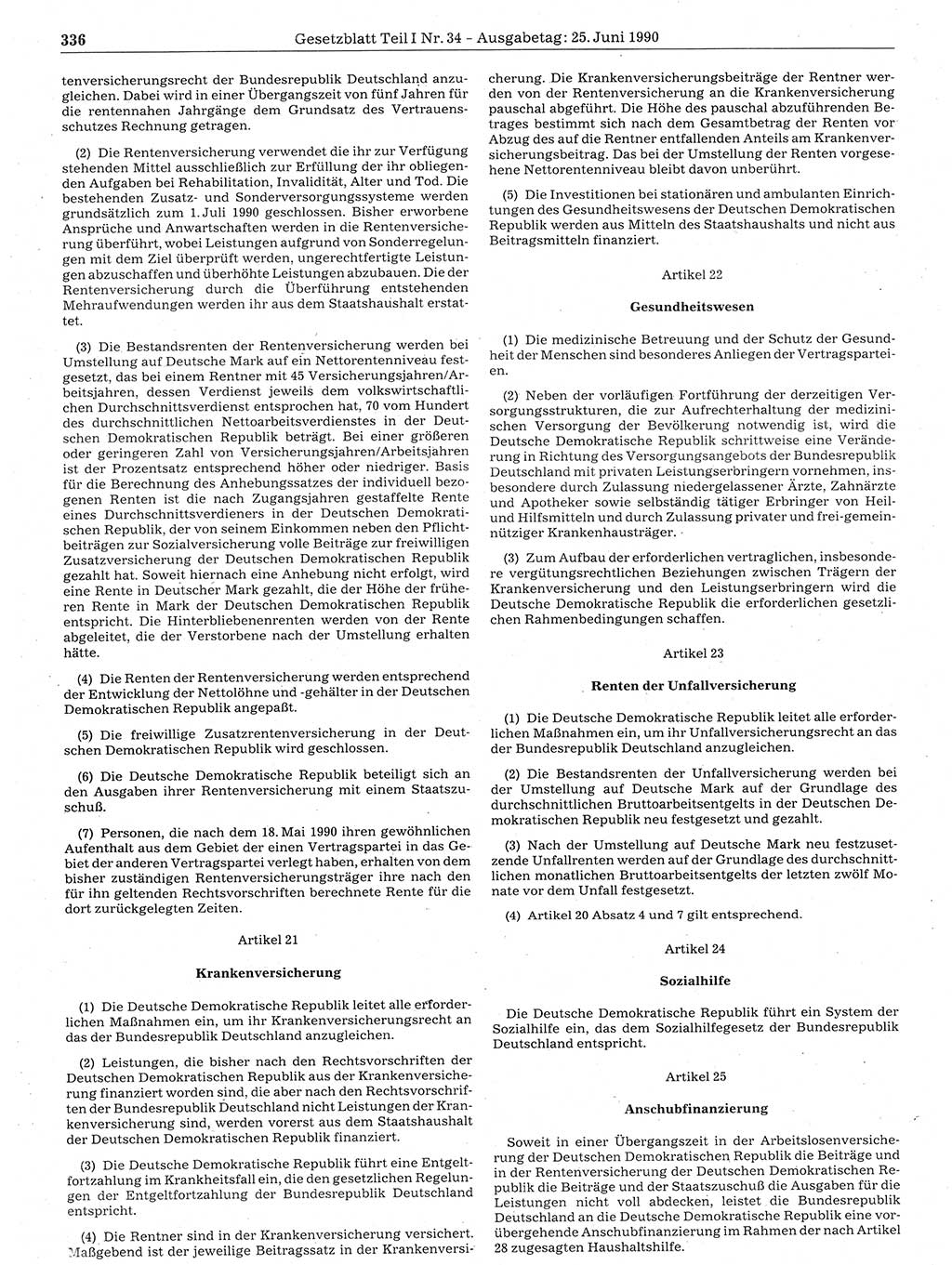 Gesetzblatt (GBl.) der Deutschen Demokratischen Republik (DDR) Teil Ⅰ 1990, Seite 336 (GBl. DDR Ⅰ 1990, S. 336)