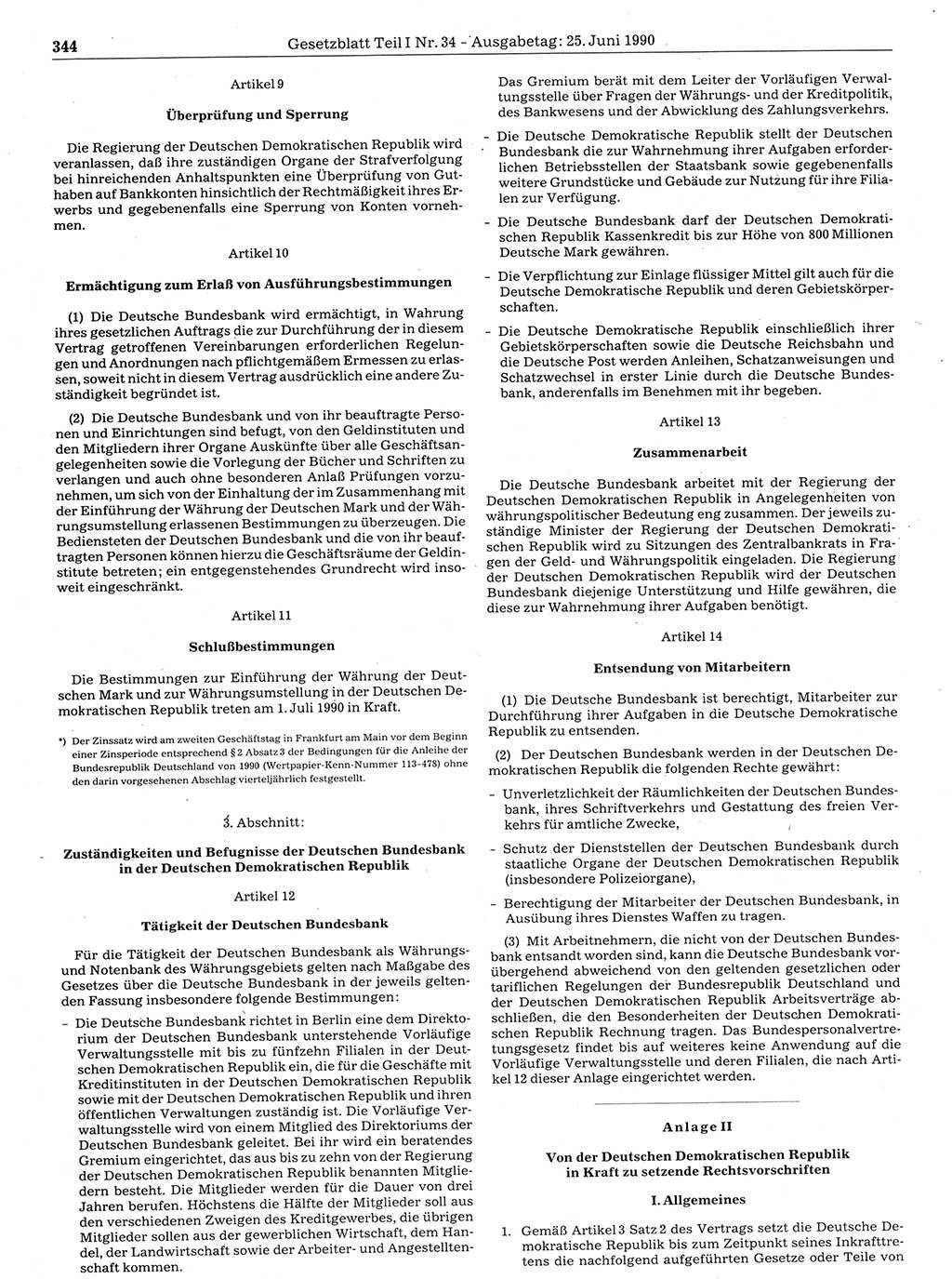 Gesetzblatt (GBl.) der Deutschen Demokratischen Republik (DDR) Teil Ⅰ 1990, Seite 344 (GBl. DDR Ⅰ 1990, S. 344)