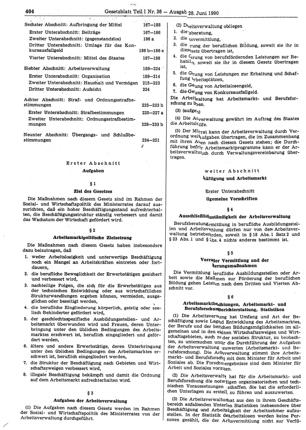 Gesetzblatt (GBl.) der Deutschen Demokratischen Republik (DDR) Teil Ⅰ 1990, Seite 404 (GBl. DDR Ⅰ 1990, S. 404)