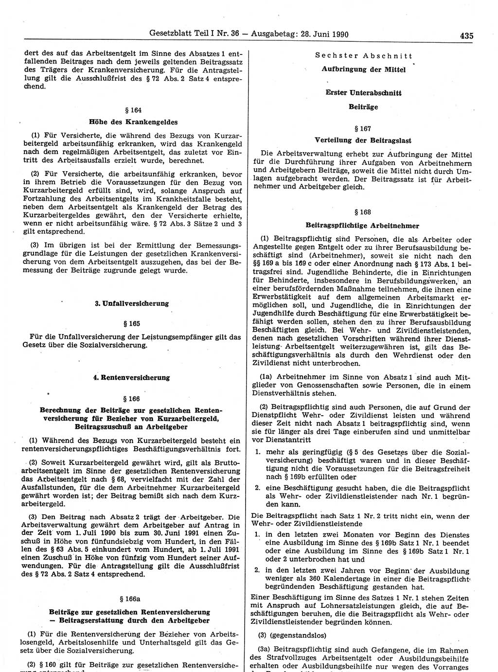 Gesetzblatt (GBl.) der Deutschen Demokratischen Republik (DDR) Teil Ⅰ 1990, Seite 435 (GBl. DDR Ⅰ 1990, S. 435)