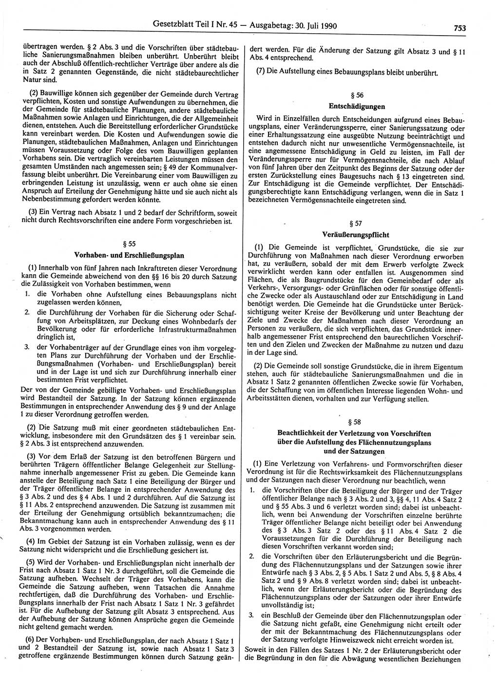 Gesetzblatt (GBl.) der Deutschen Demokratischen Republik (DDR) Teil Ⅰ 1990, Seite 753 (GBl. DDR Ⅰ 1990, S. 753)