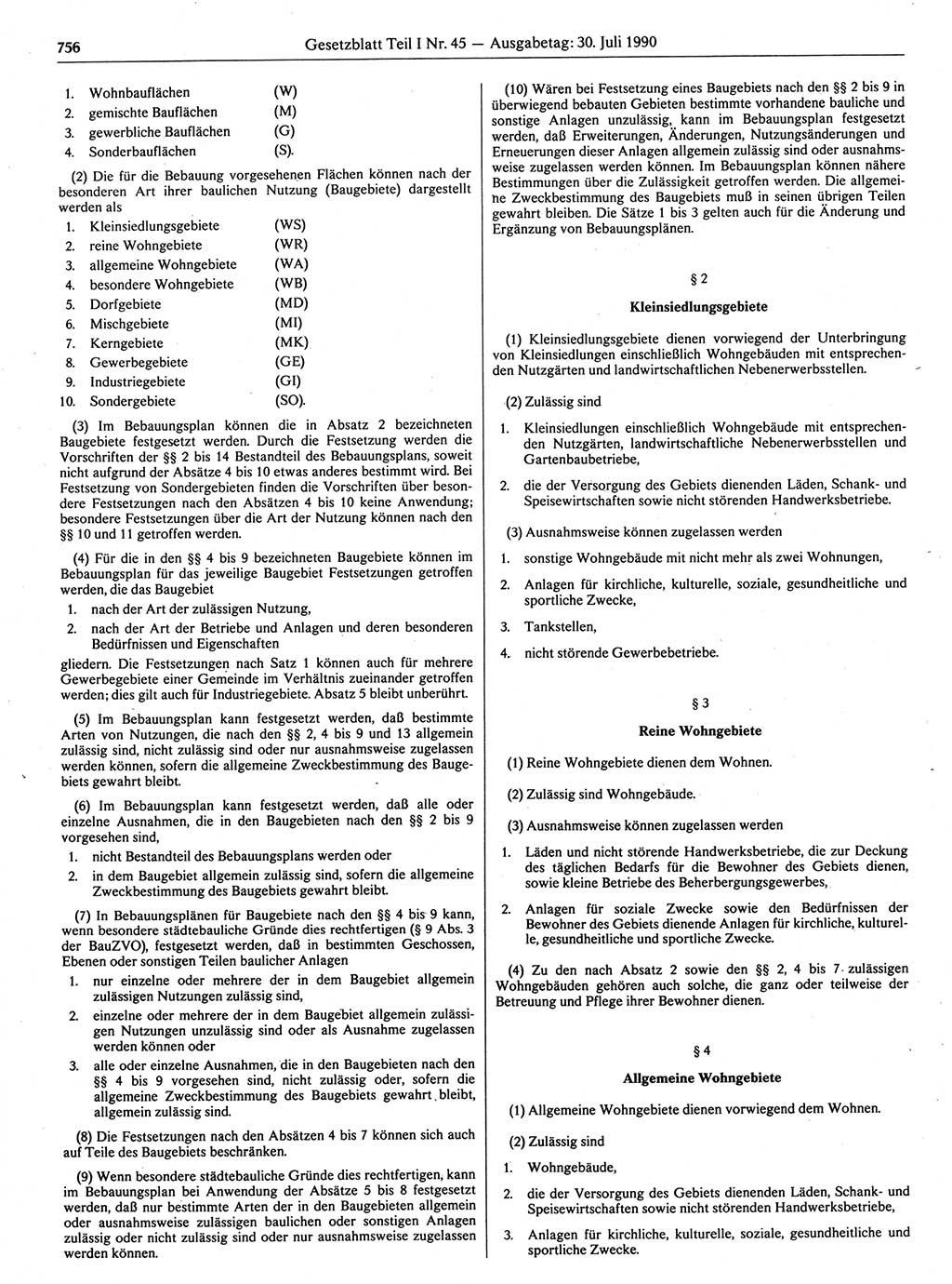 Gesetzblatt (GBl.) der Deutschen Demokratischen Republik (DDR) Teil Ⅰ 1990, Seite 756 (GBl. DDR Ⅰ 1990, S. 756)
