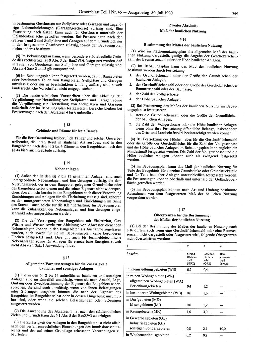 Gesetzblatt (GBl.) der Deutschen Demokratischen Republik (DDR) Teil Ⅰ 1990, Seite 759 (GBl. DDR Ⅰ 1990, S. 759)
