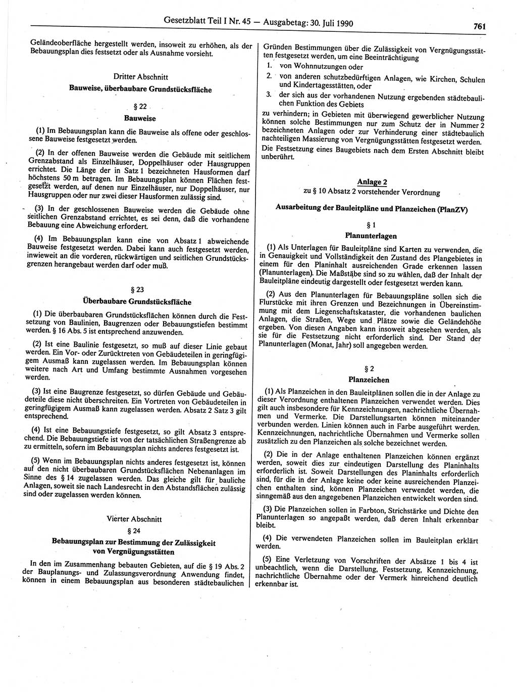 Gesetzblatt (GBl.) der Deutschen Demokratischen Republik (DDR) Teil Ⅰ 1990, Seite 761 (GBl. DDR Ⅰ 1990, S. 761)