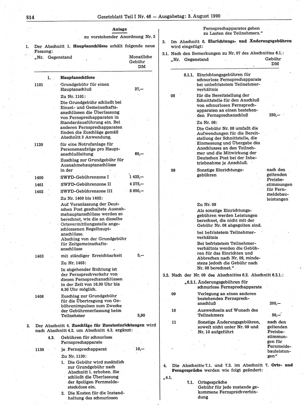 Gesetzblatt (GBl.) der Deutschen Demokratischen Republik (DDR) Teil Ⅰ 1990, Seite 814 (GBl. DDR Ⅰ 1990, S. 814)