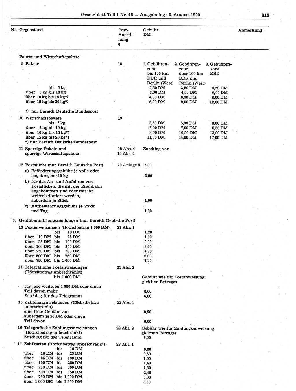 Gesetzblatt (GBl.) der Deutschen Demokratischen Republik (DDR) Teil Ⅰ 1990, Seite 819 (GBl. DDR Ⅰ 1990, S. 819)