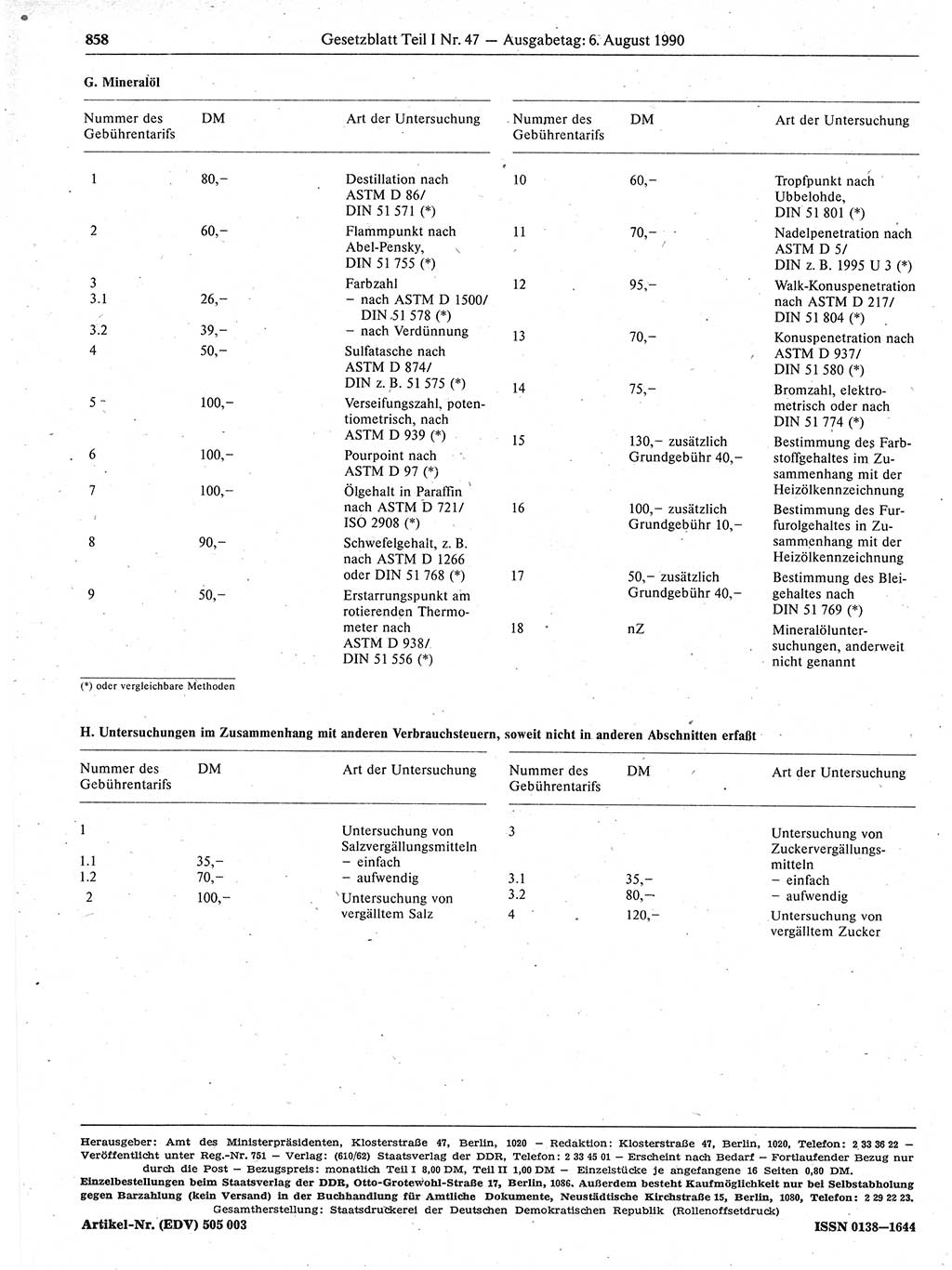 Gesetzblatt (GBl.) der Deutschen Demokratischen Republik (DDR) Teil Ⅰ 1990, Seite 858 (GBl. DDR Ⅰ 1990, S. 858)