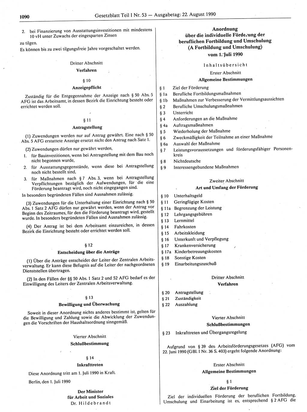 Gesetzblatt (GBl.) der Deutschen Demokratischen Republik (DDR) Teil Ⅰ 1990, Seite 1090 (GBl. DDR Ⅰ 1990, S. 1090)