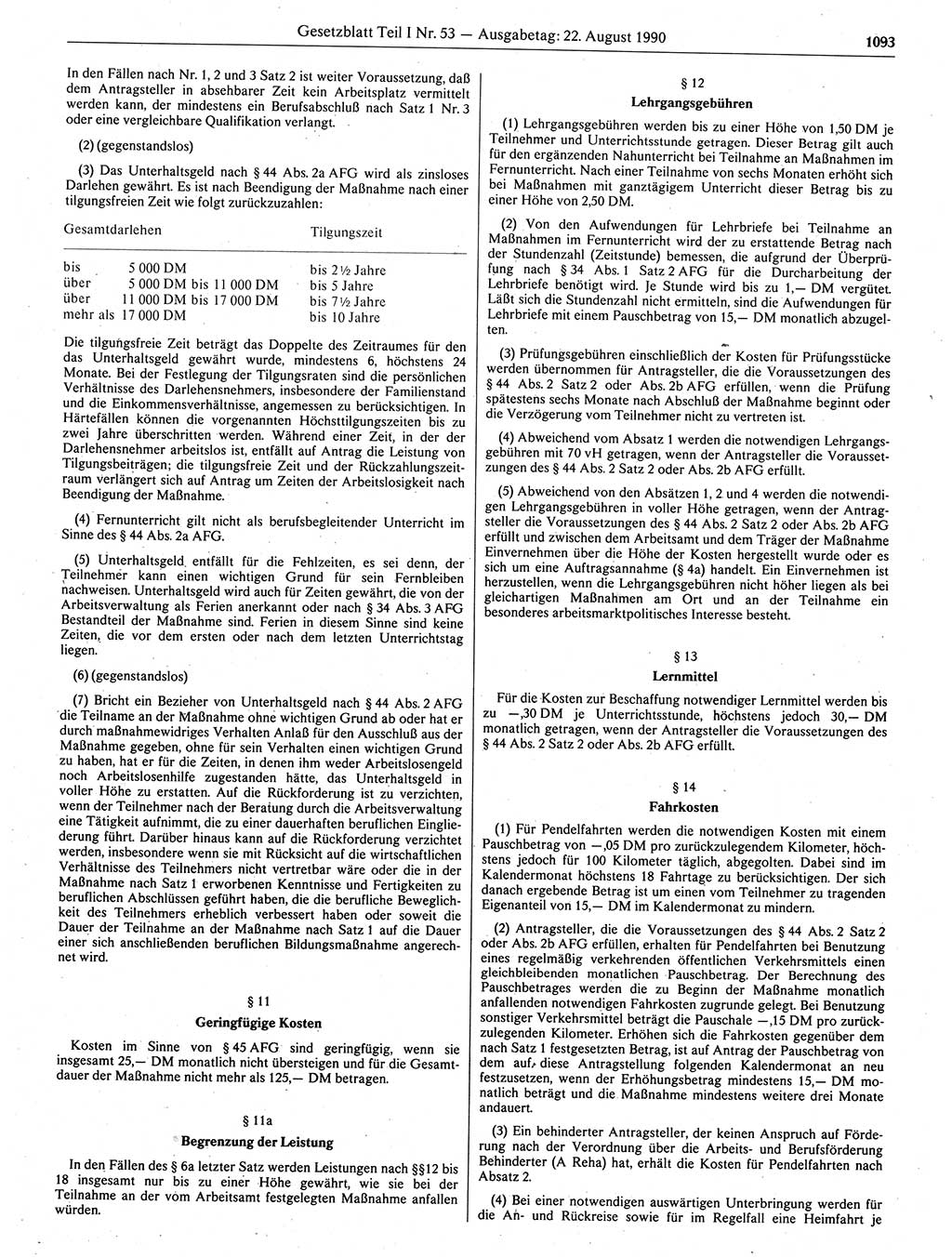 Gesetzblatt (GBl.) der Deutschen Demokratischen Republik (DDR) Teil Ⅰ 1990, Seite 1093 (GBl. DDR Ⅰ 1990, S. 1093)